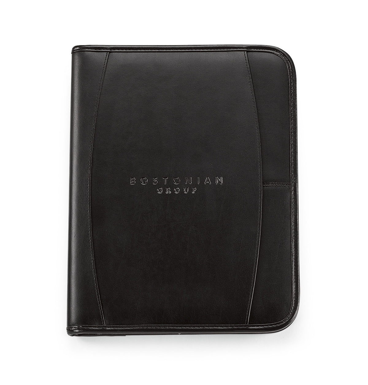 Contemporary Leather Writing Pad with Tablet Pocket - Black - View 1