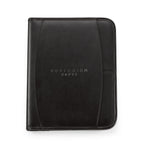 Contemporary Leather Writing Pad with Tablet Pocket Debossing - Black - View 1