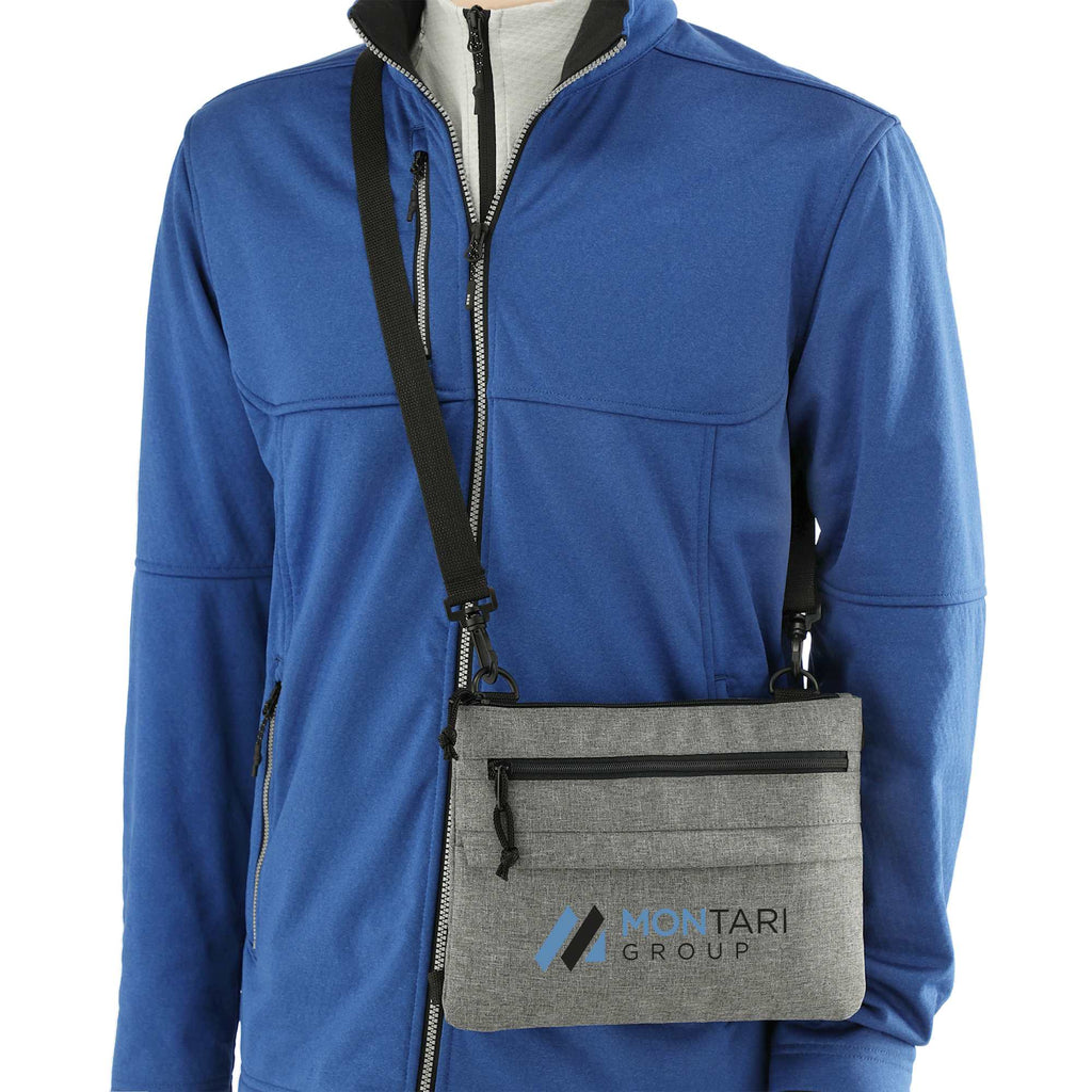 Convertible Sling Bag with Three Zip Pockets Full Color - Graphite - Right Angle