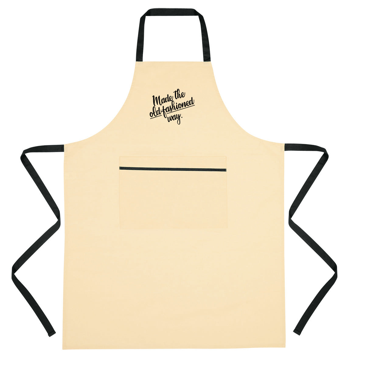 Cooking Apron in Cotton - Natural with Black - Silk Screen