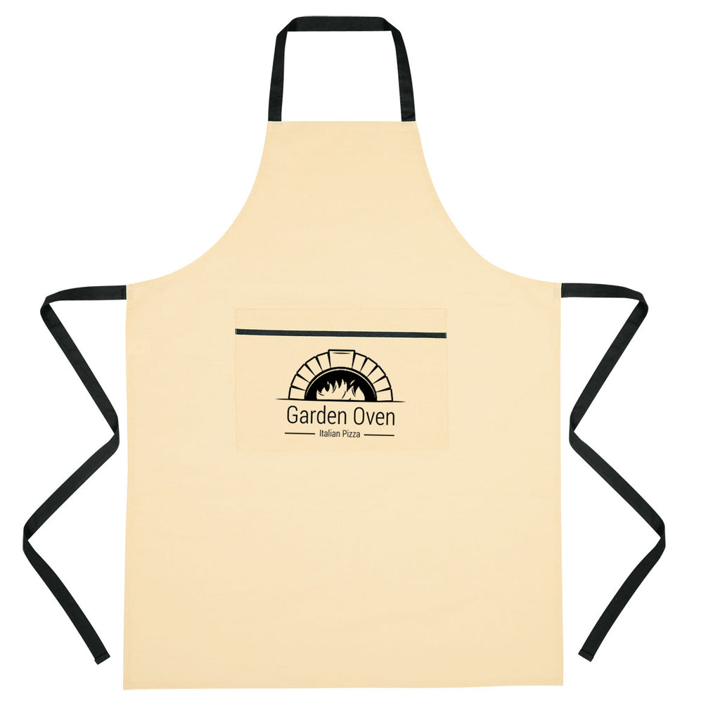Cooking Apron in Cotton - Natural with Black - Silk Screen