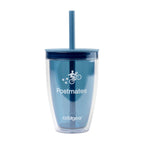 Cool Gear Oasis Double Wall Straw Bottle, 14 oz - Elemental Blue - View 1