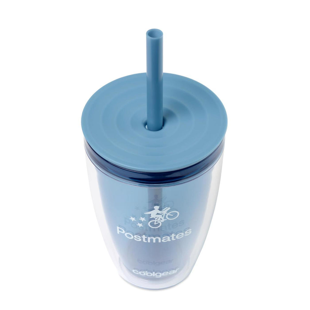 Cool Gear Oasis Double Wall Straw Bottle, 14 oz - Elemental Blue - View 2