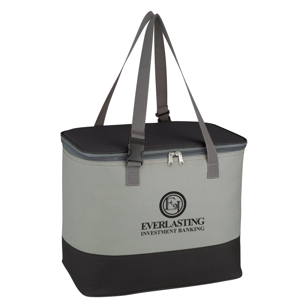 Cooler Bag, Alfresco - Gray with Black - Silk Screen
