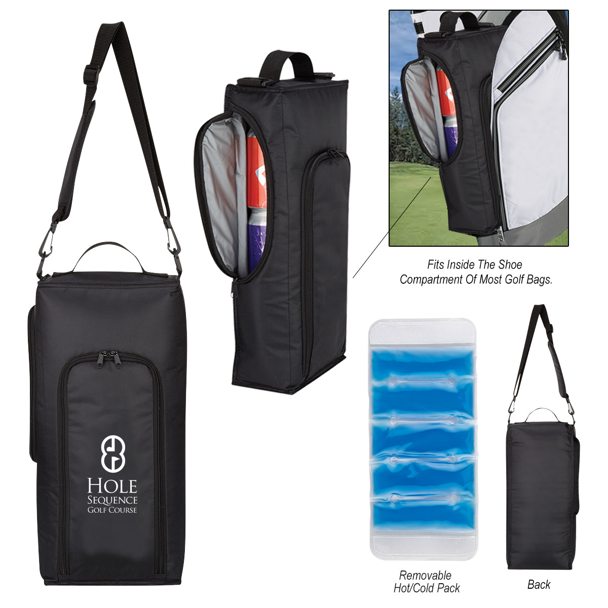 Cooler Bag for Golf - Black - Silk Screen