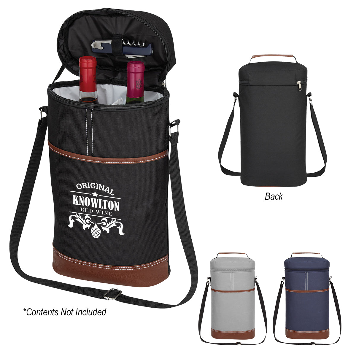 Cooler Bag for Two Wine Bottles Embroidery