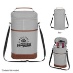 Cooler Bag for Two Wine Bottles Embroidery - Gray - Silk Screen