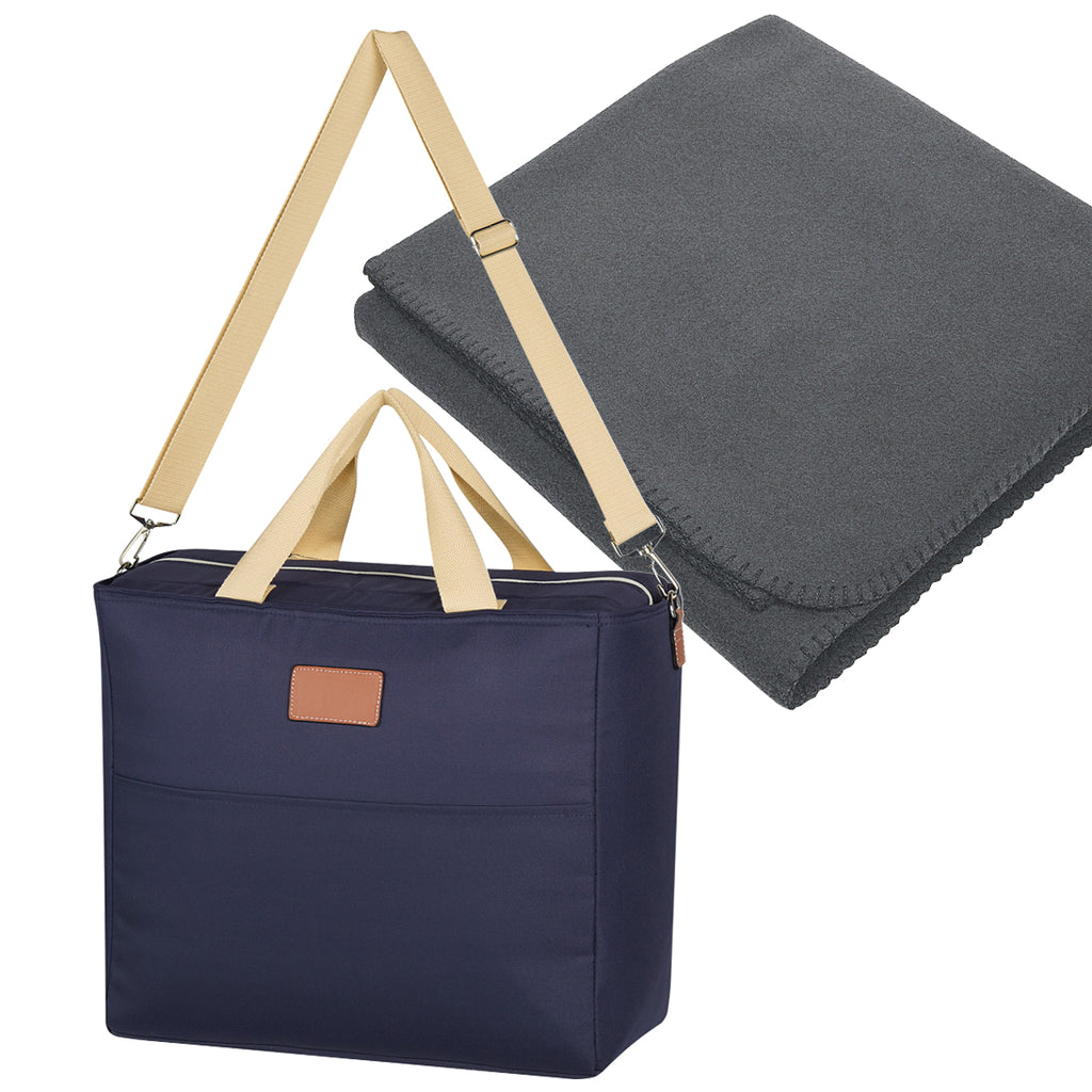 Cooler Bag with Fleece Blanket, Hefty - Charcoal - Blank