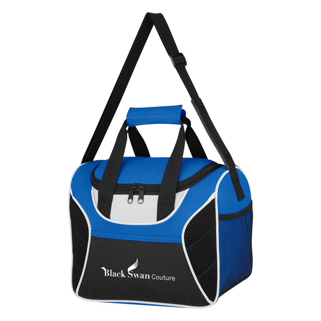 Cooler Bag with Mesh Accent - Blue - Silk Screen