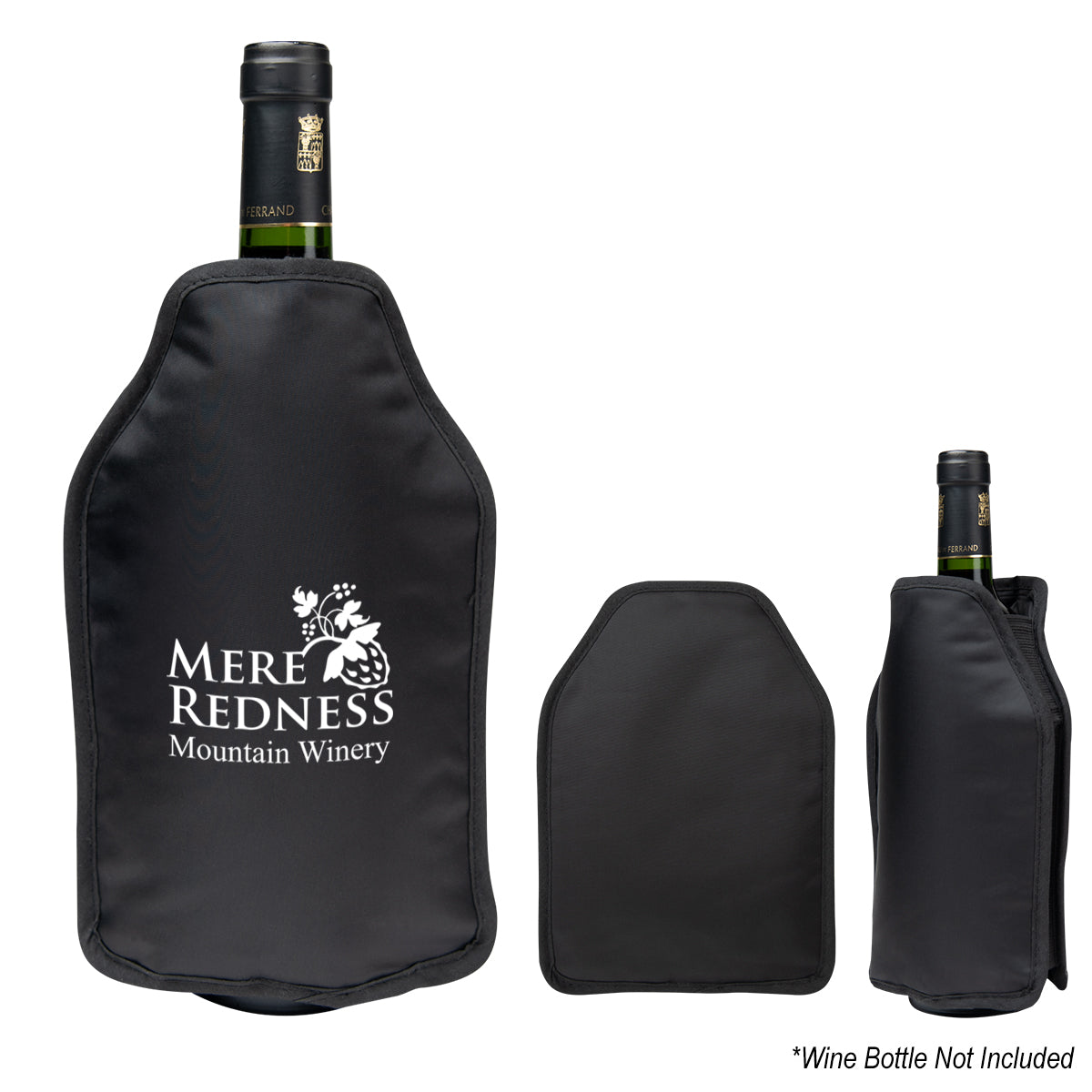 Cooler for a Wine Bottle - Black - Silk Screen