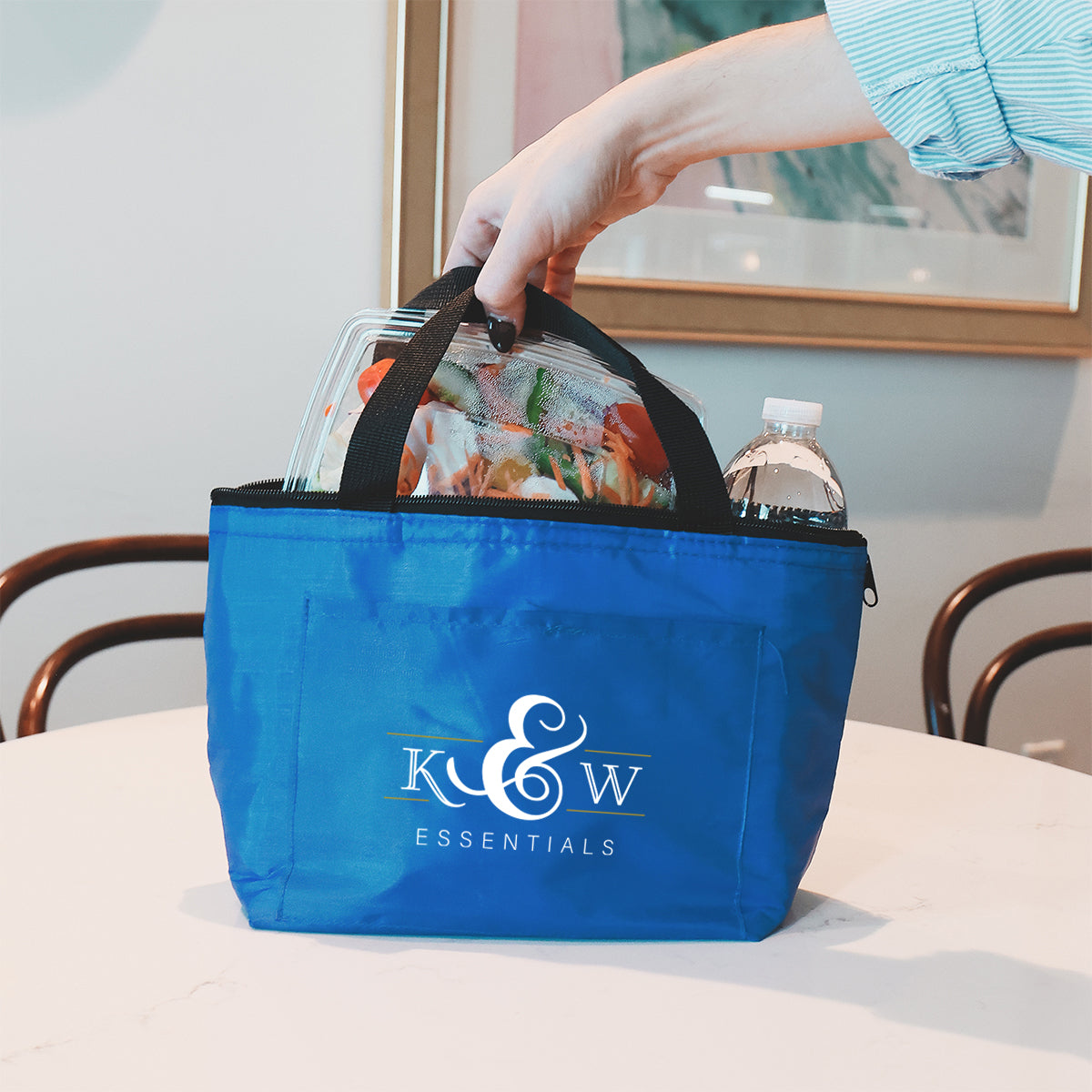 Cooler Lunch Bag, Courtyard - Royal Blue - Lifestyle_Colorbrite