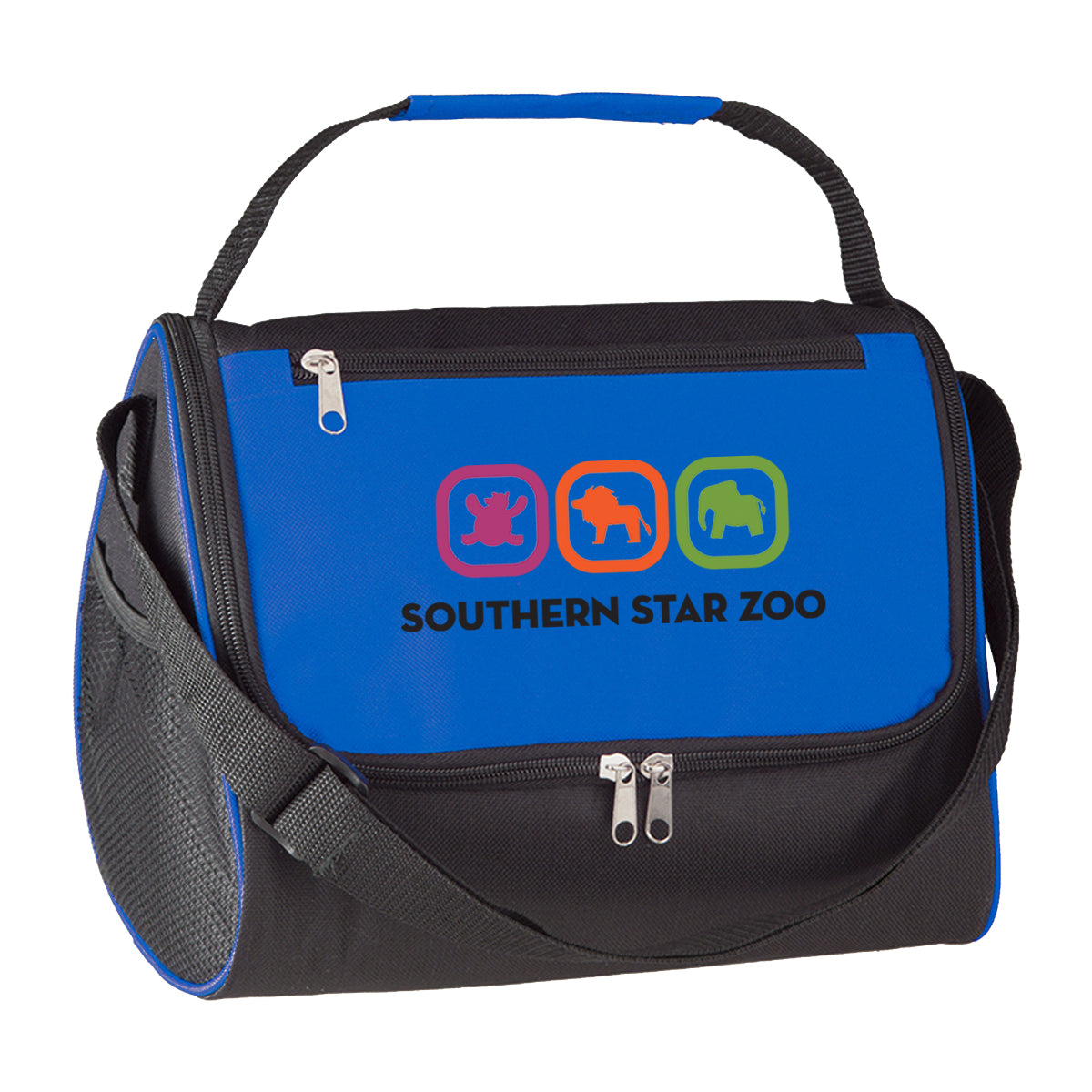 Cooler Lunch Bag, Triangle - Black With Royal - Colorbrite