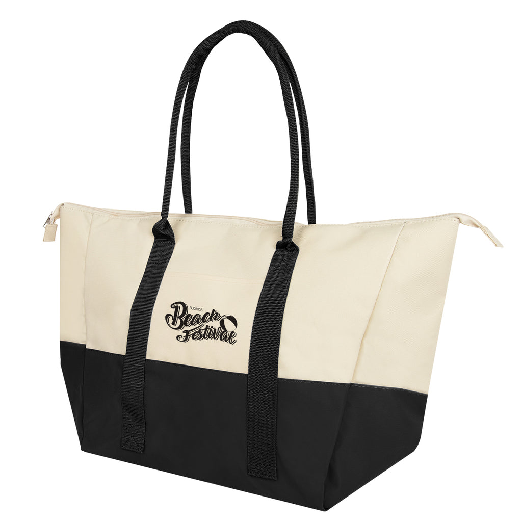 Cooler Tote Bag, Big Chill - Natural with Black - Silk Screen