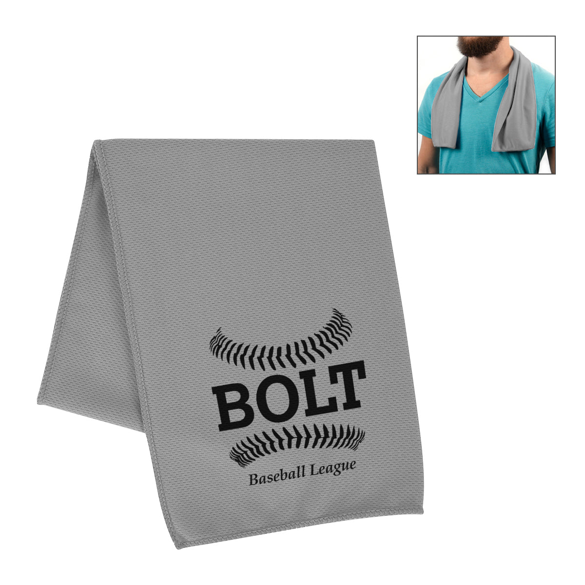 Cooling Sport Towel in Recycled PET - Gray - Silk Screen