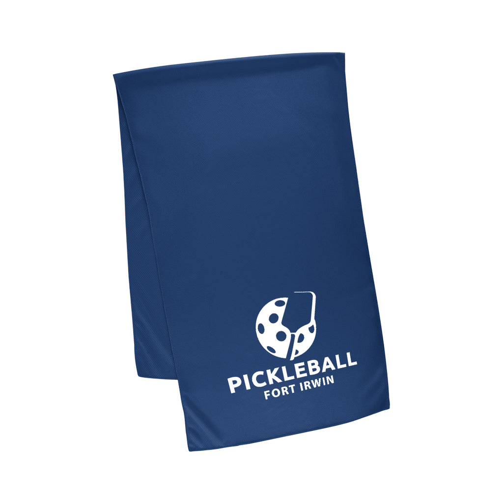 Cooling Sport Towel in Recycled PET, Large - Navy - Silk Screen