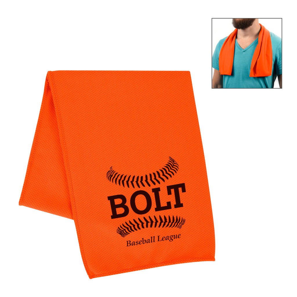 Cooling Sport Towel in Recycled PET - Orange - Silk Screen