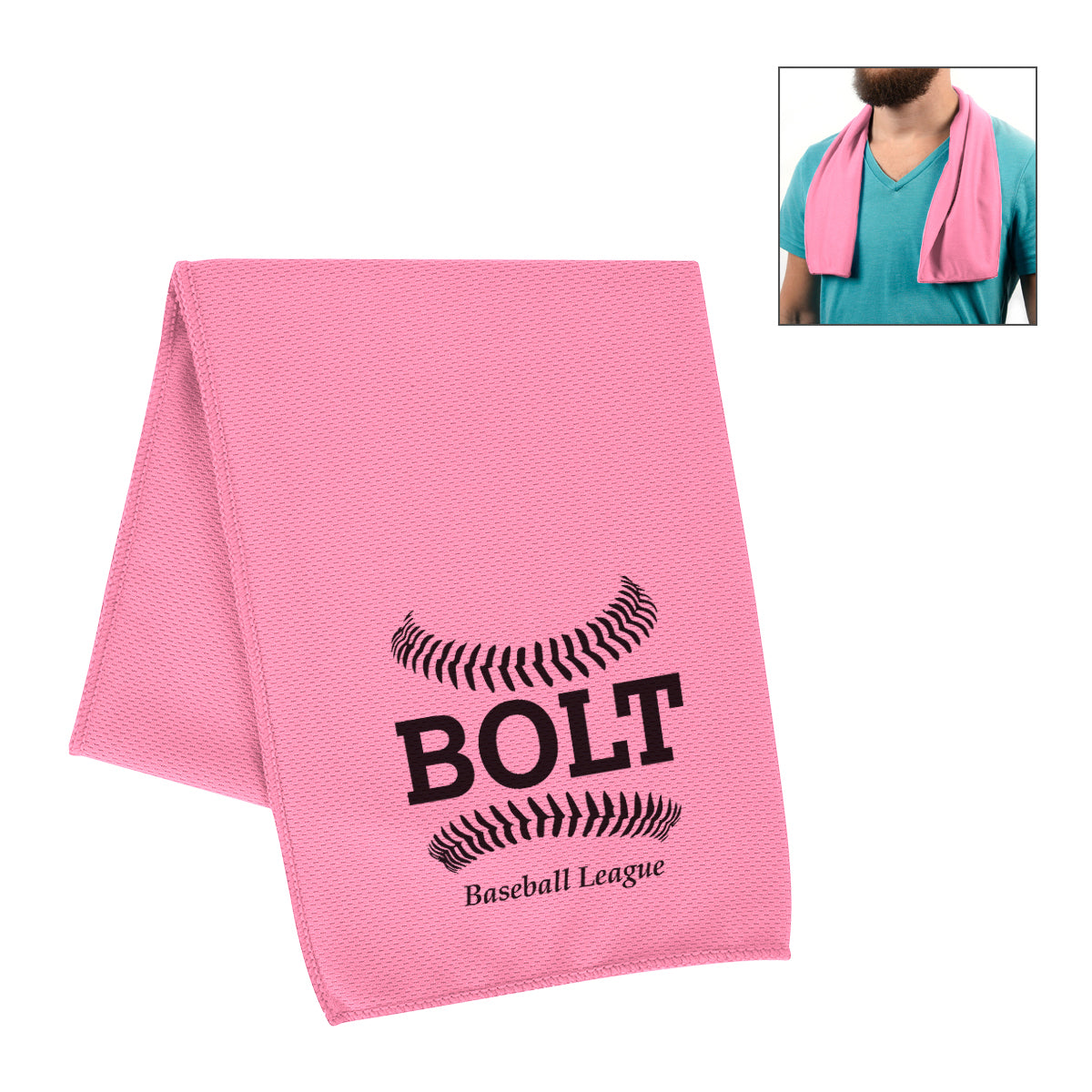Cooling Sport Towel in Recycled PET - Pink - Silk Screen