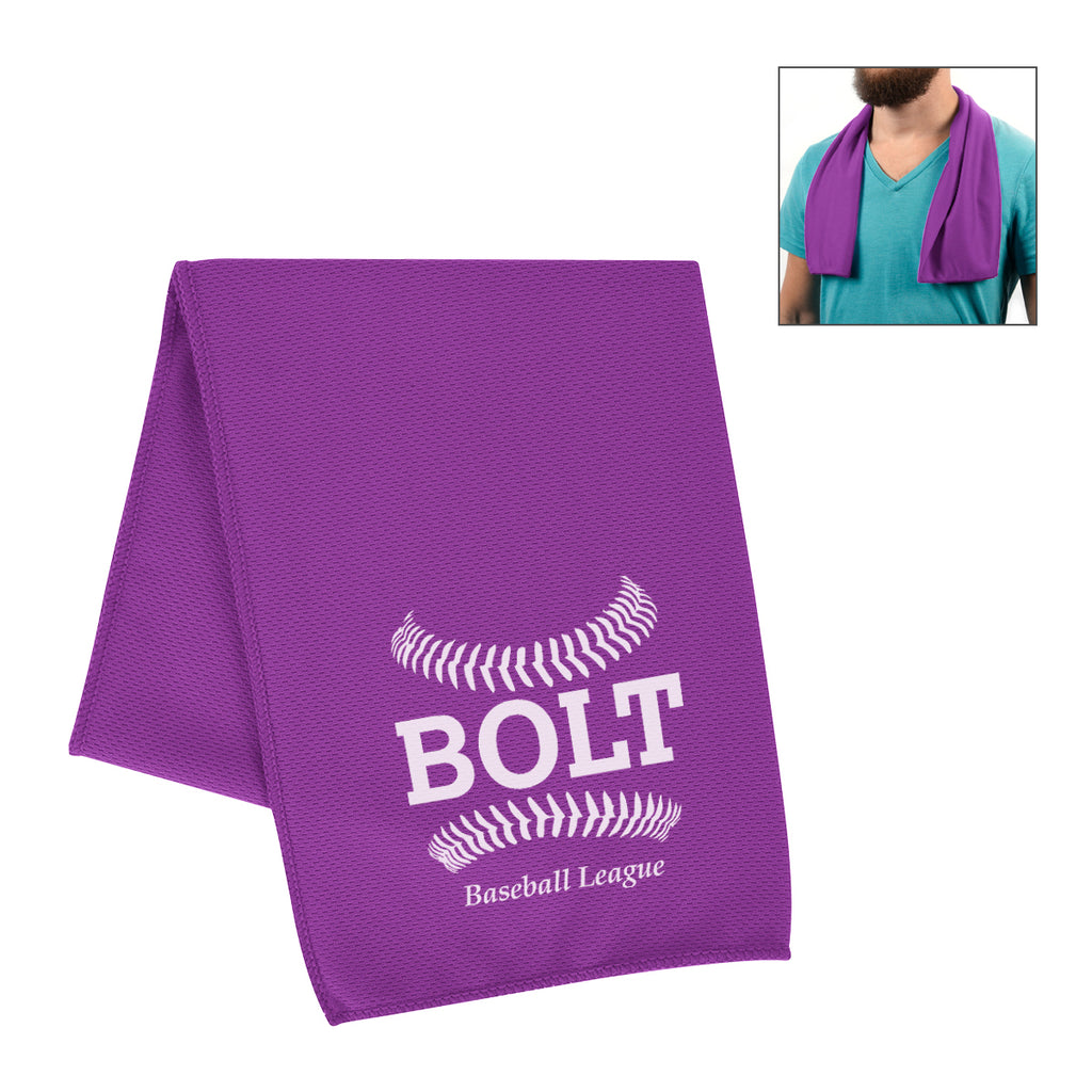 Cooling Sport Towel in Recycled PET - Purple - Silk Screen