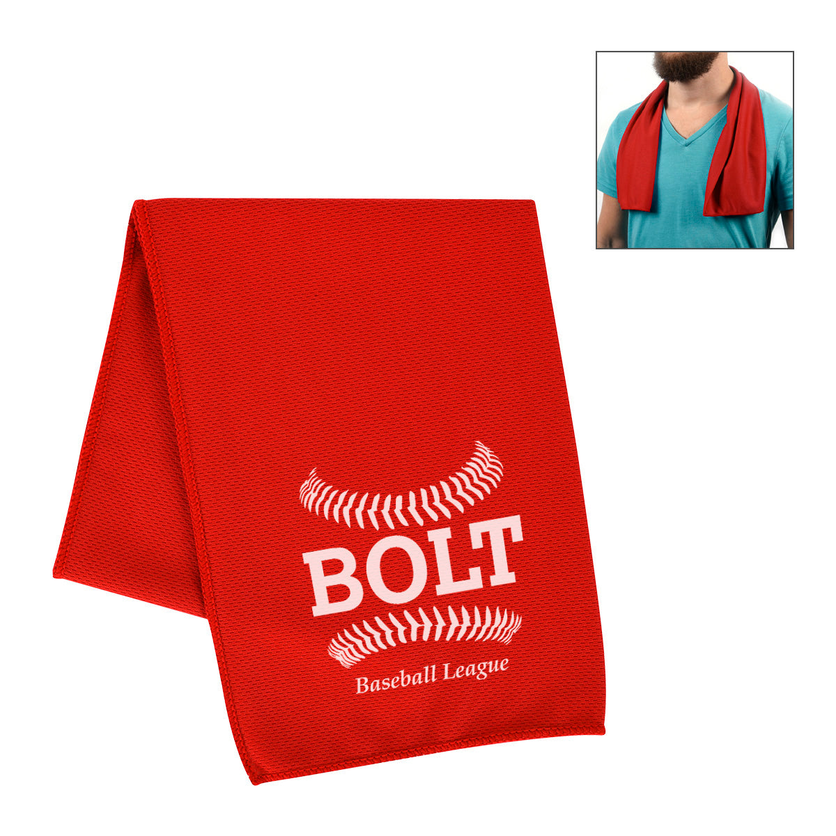 Cooling Sport Towel in Recycled PET - Red - Silk Screen