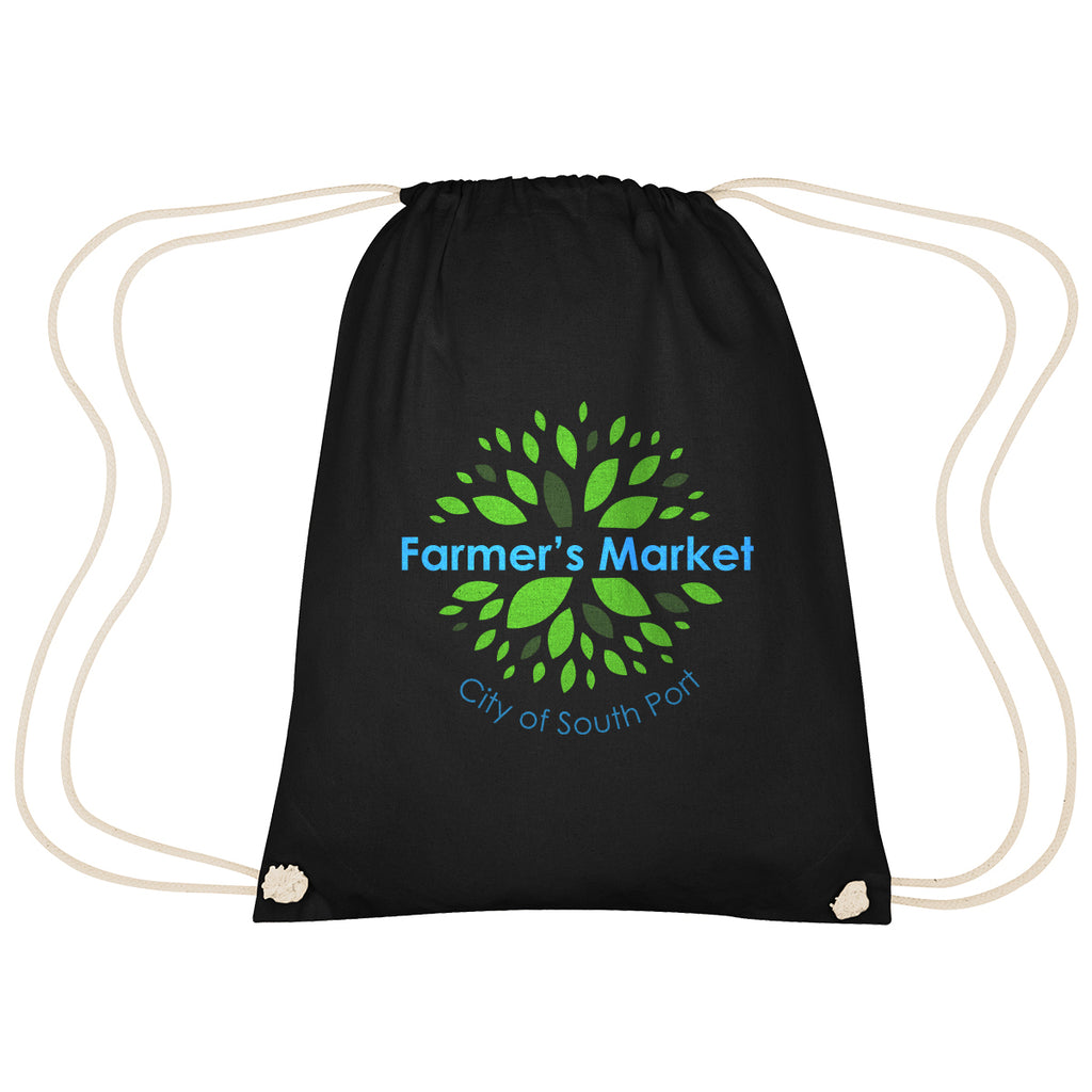 Cooper Drawstring Bag in Cotton - Black - Colorbrite