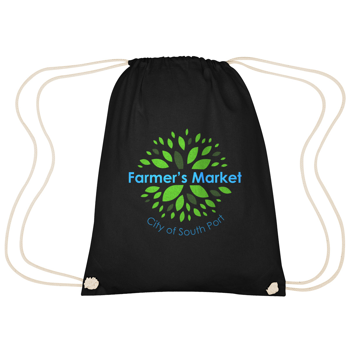 Cooper Drawstring Bag in Cotton - Black - Colorbrite