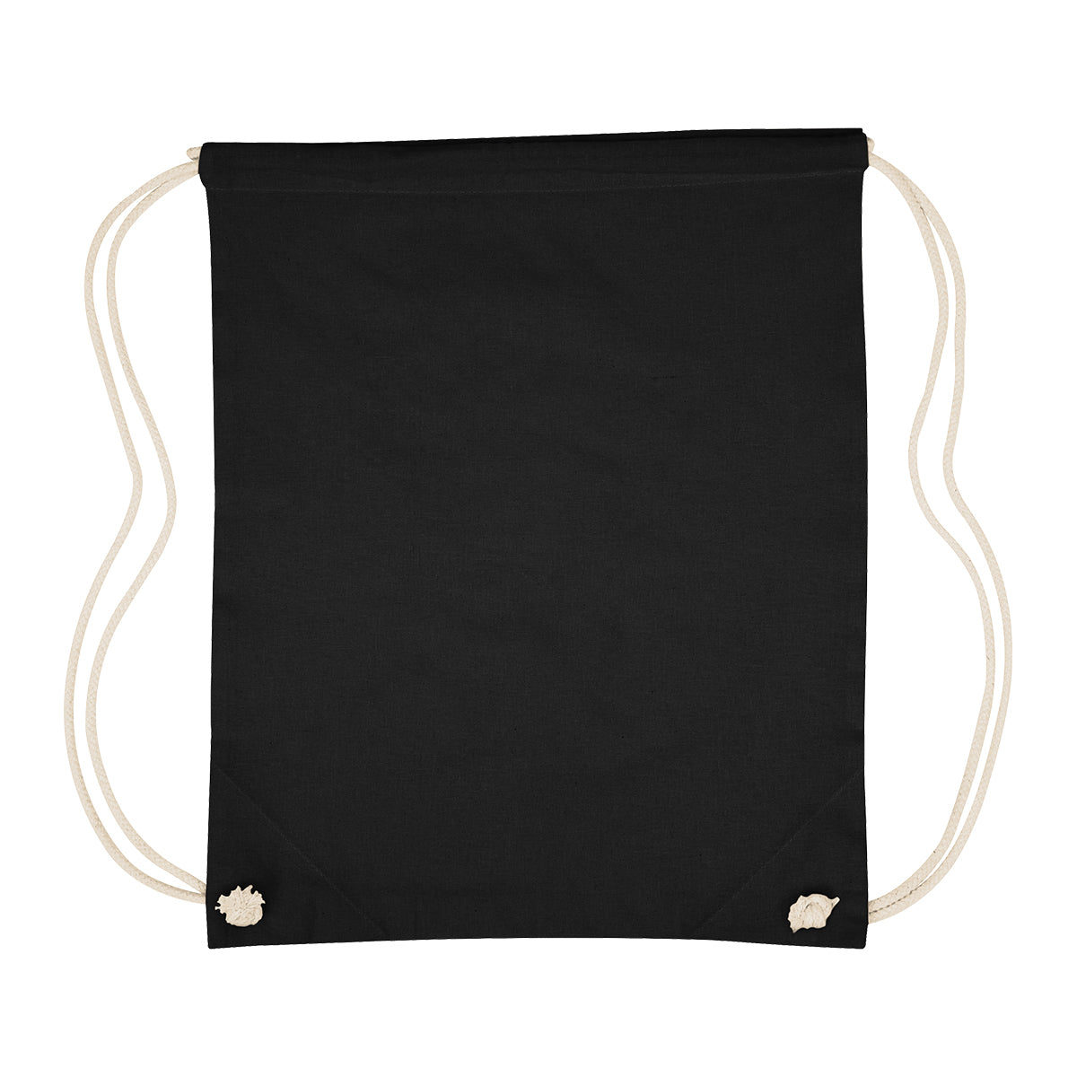 Cooper Drawstring Bag in Cotton - Black - Flat