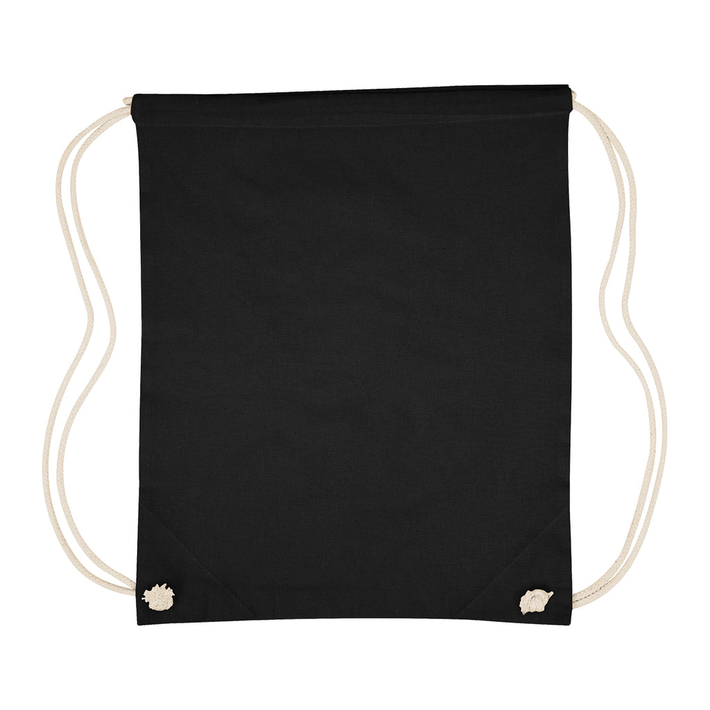 Cooper Drawstring Bag in Cotton - Black - Flat