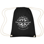 Cooper Drawstring Bag in Cotton - Black - Silk Screen
