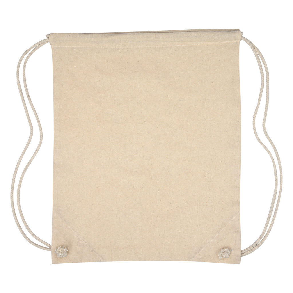 Cooper Drawstring Bag in Cotton - Natural - Flat