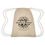 Cooper Drawstring Bag in Cotton - Natural - Silk Screen