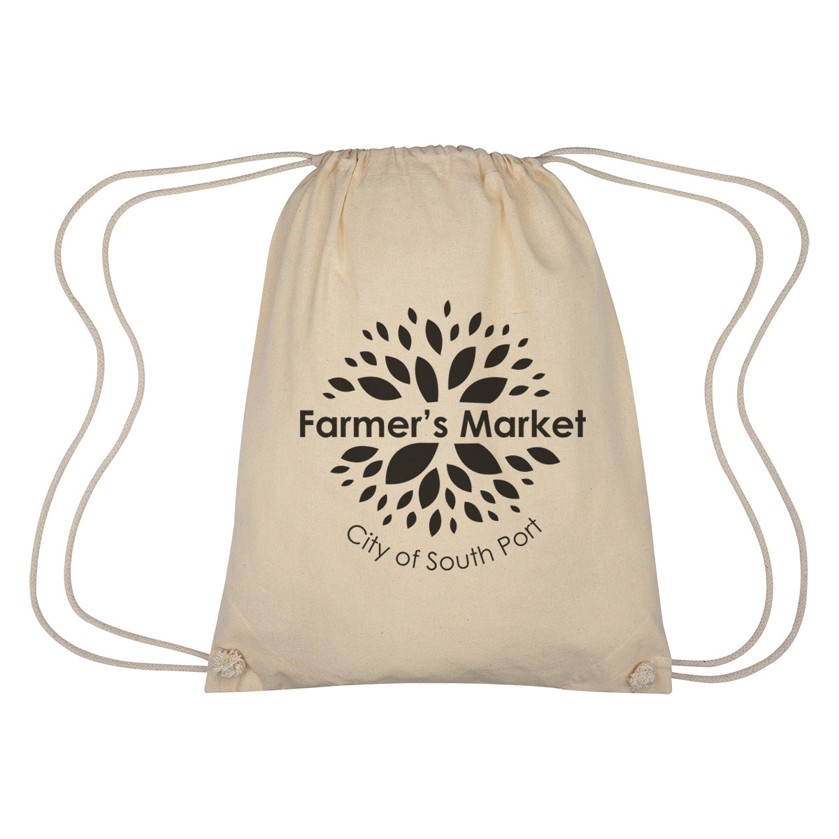 Cooper Drawstring Bag in Cotton - Natural - Silk Screen