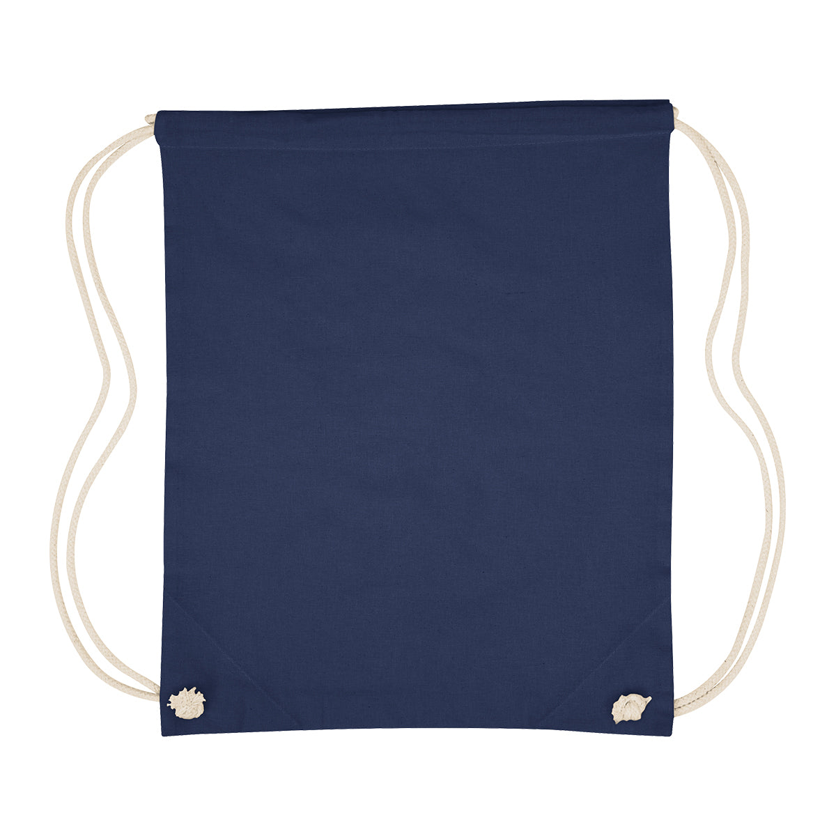 Cooper Drawstring Bag in Cotton - Navy - Flat