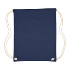 Cooper Drawstring Bag in Cotton - Navy - Flat