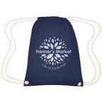 Cooper Drawstring Bag in Cotton - Navy - Silk Screen