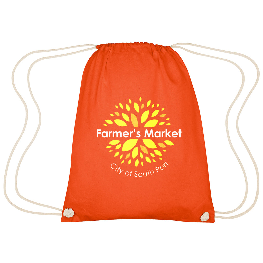 Cooper Drawstring Bag in Cotton - Orange - Colorbrite