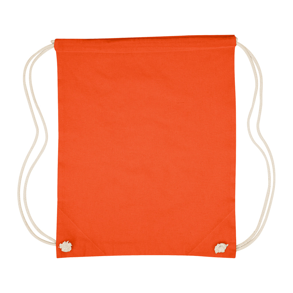 Cooper Drawstring Bag in Cotton - Orange - Flat