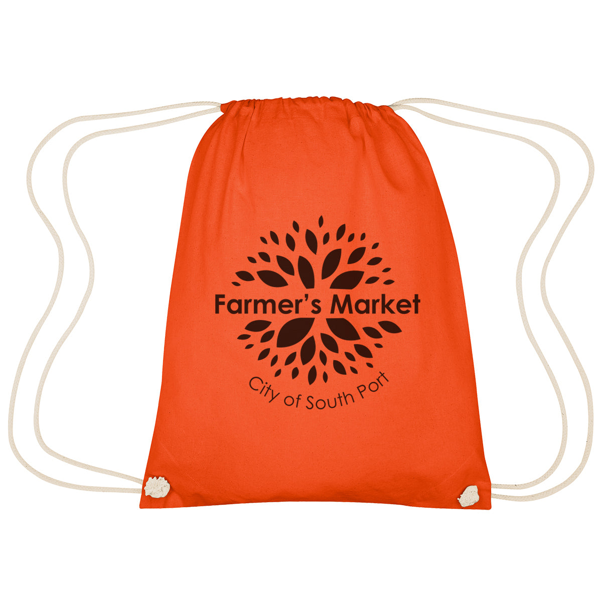 Cooper Drawstring Bag in Cotton - Orange - Silk Screen