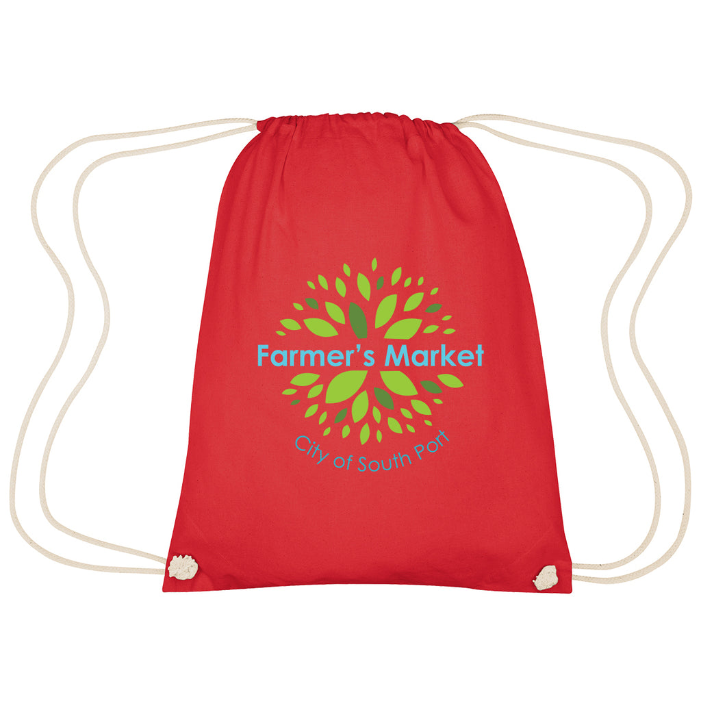 Cooper Drawstring Bag in Cotton - Red - Colorbrite