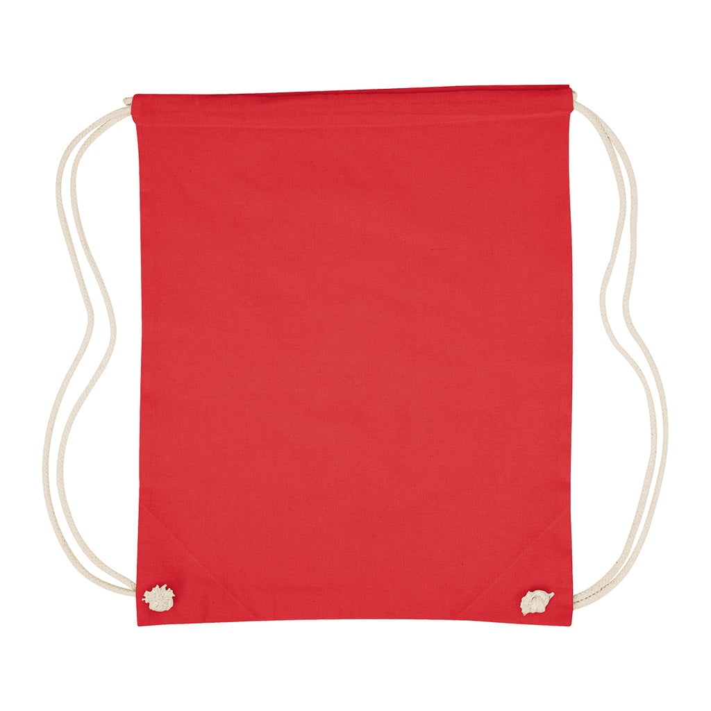 Cooper Drawstring Bag in Cotton - Red - Flat