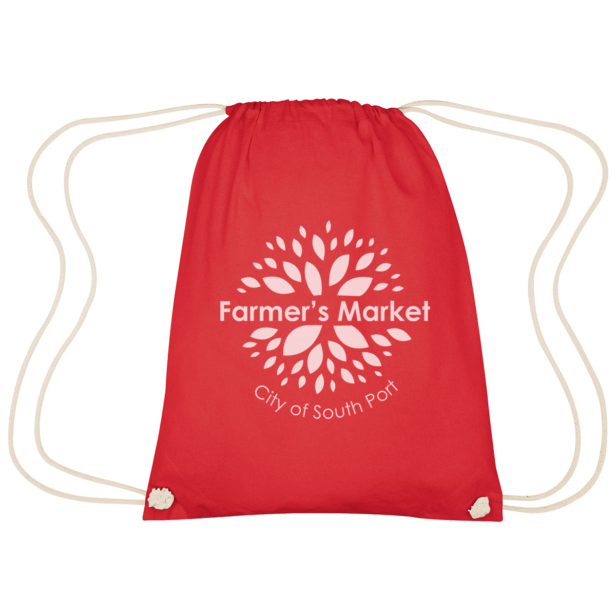 Cooper Drawstring Bag in Cotton - Red - Silk Screen
