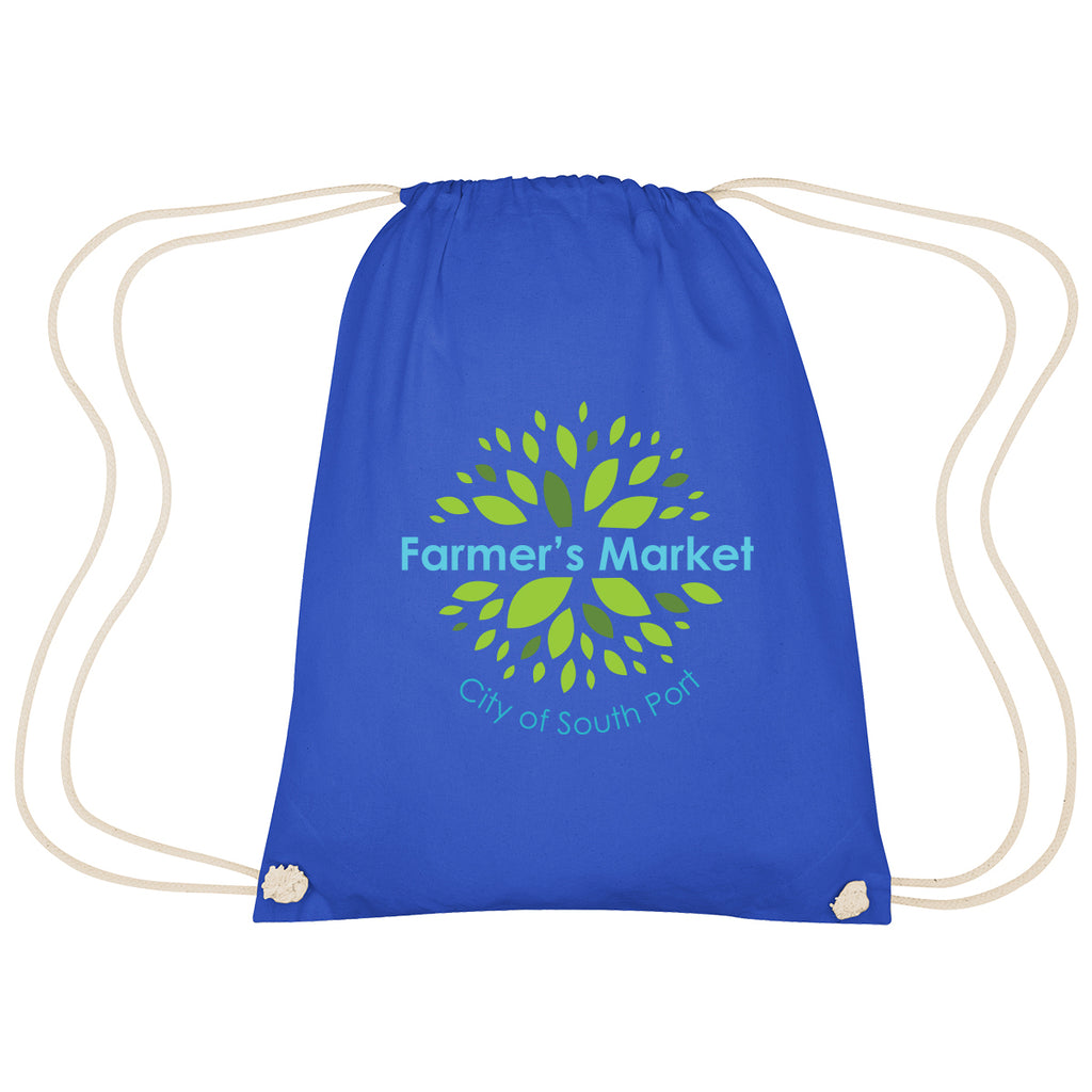 Cooper Drawstring Bag in Cotton - Royal Blue - Colorbrite