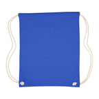 Cooper Drawstring Bag in Cotton - Royal Blue - Flat