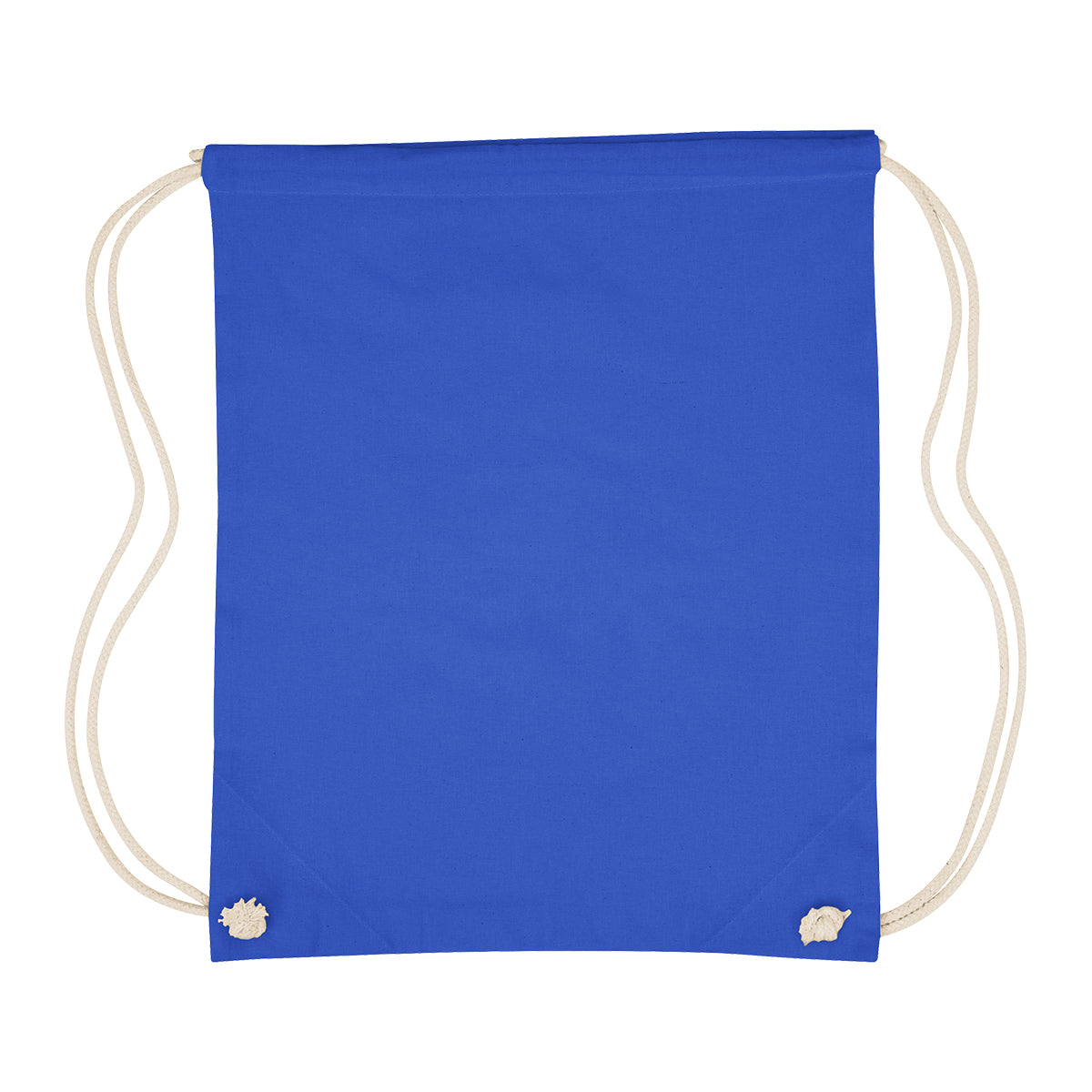 Cooper Drawstring Bag in Cotton - Royal Blue - Flat