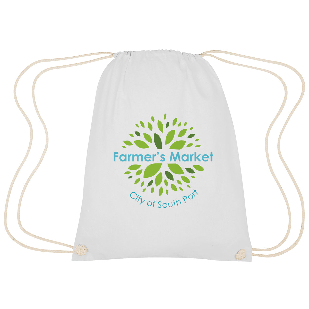 Cooper Drawstring Bag in Cotton - White - Colorbrite