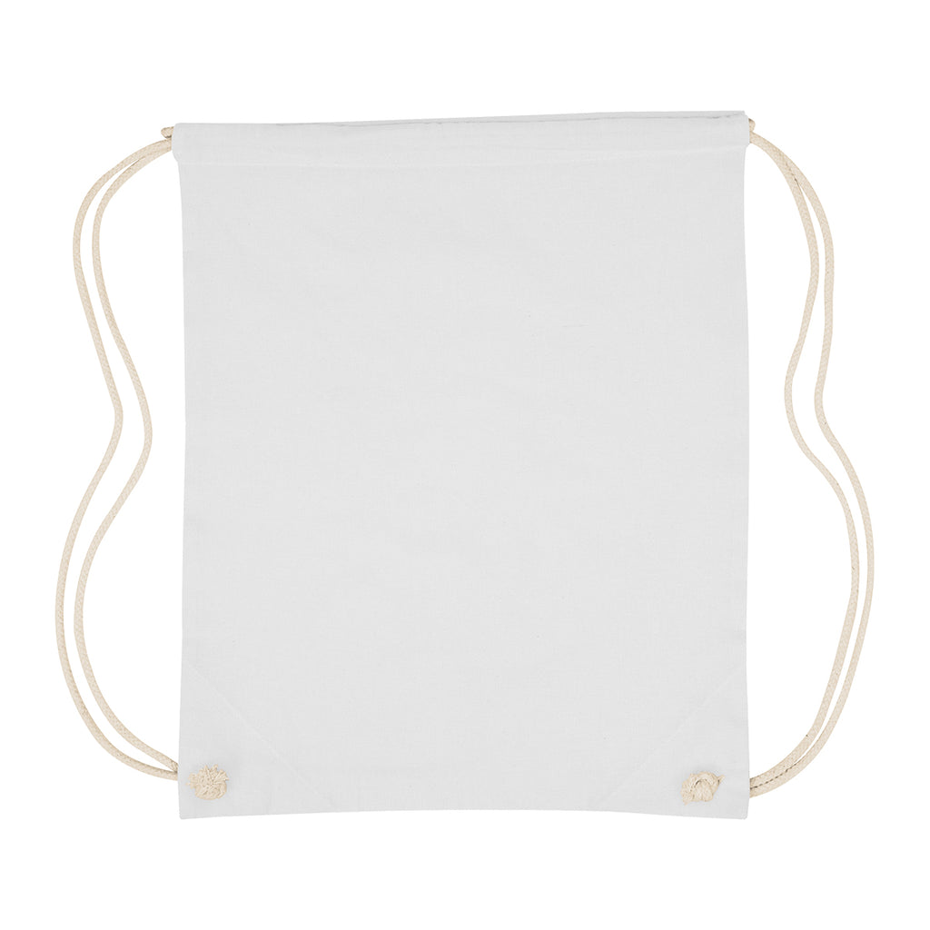 Cooper Drawstring Bag in Cotton - White - Flat