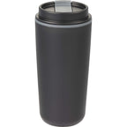 Cooper Recycled Plastic Tumbler with Flip Lid, 16 oz - Black - Back