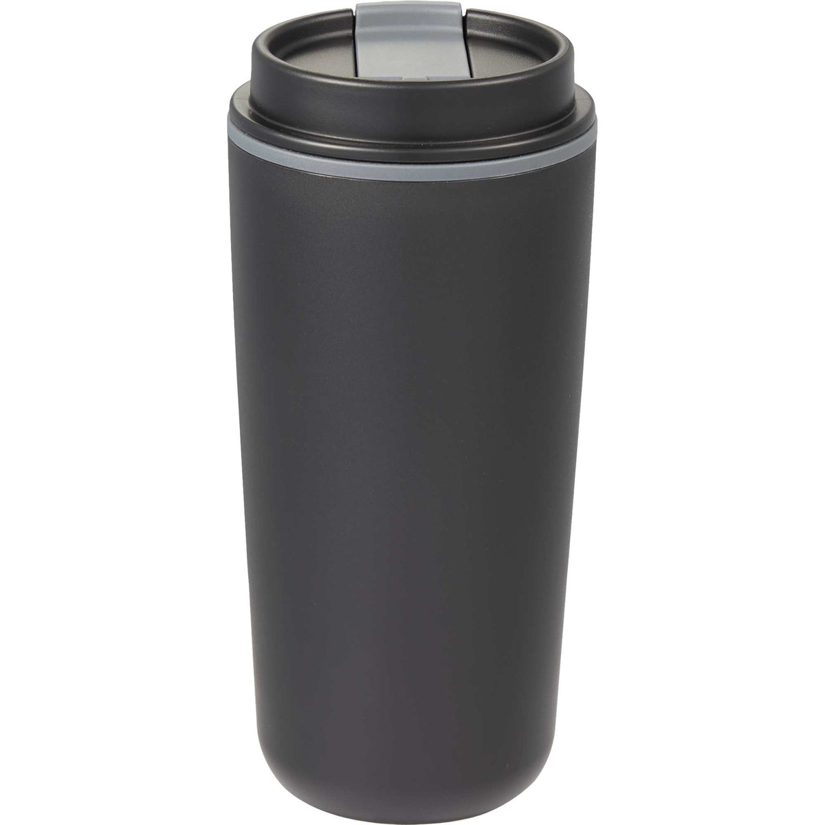 Cooper Recycled Plastic Tumbler with Flip Lid, 16 oz - Black - Back