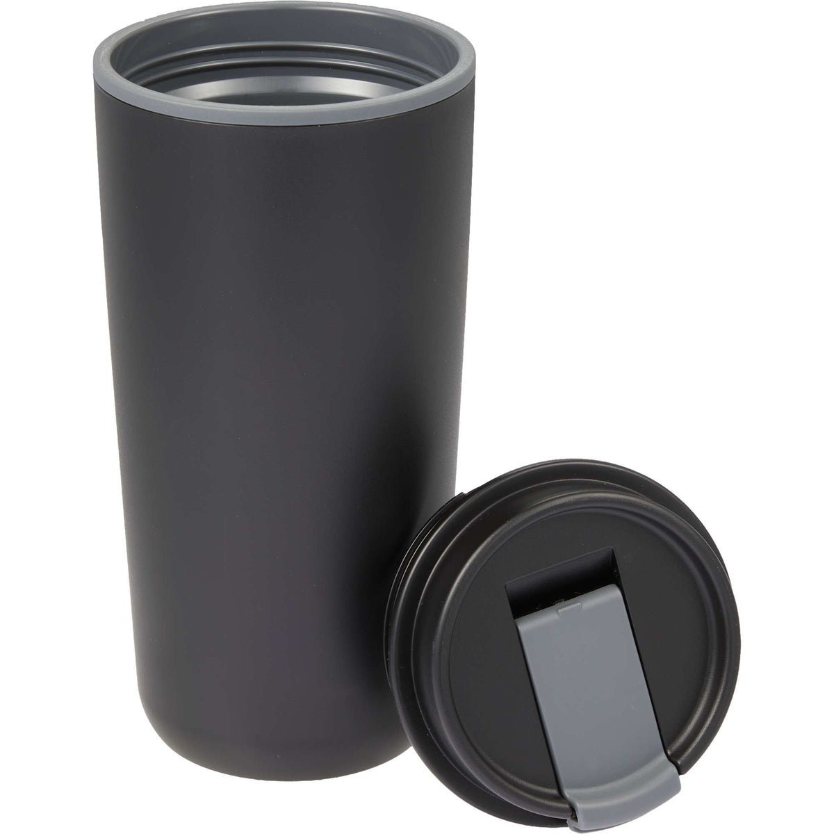 Cooper Recycled Plastic Tumbler with Flip Lid, 16 oz - Black - Detail 2