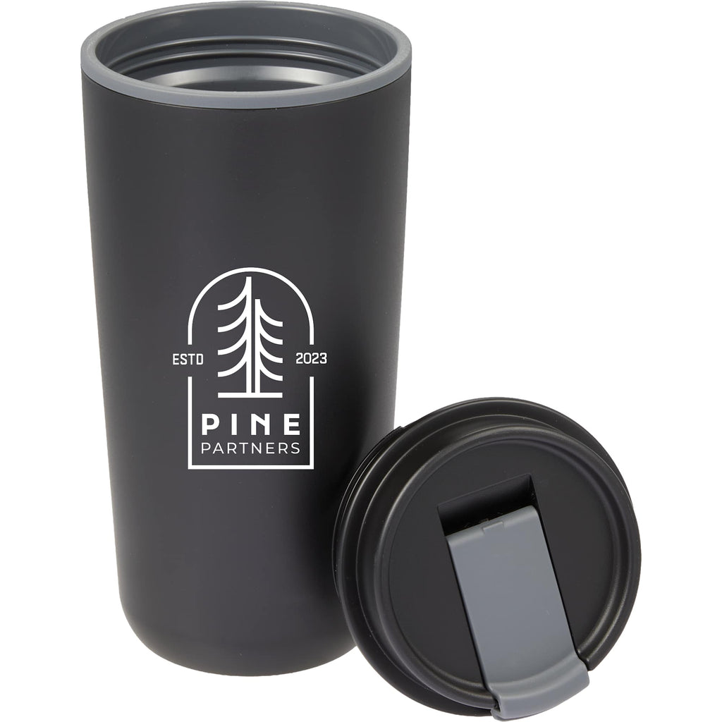Cooper Recycled Plastic Tumbler with Flip Lid, 16 oz - Black - Detail