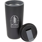 Cooper Recycled Plastic Tumbler with Flip Lid, 16 oz - Black - Detail